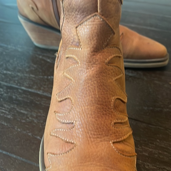 Bespoke Argentine Brown Leather Booties with Detailed Design, Zipper, Gores - Picture 7 of 15